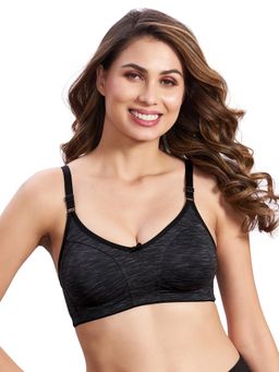 MAROON - Classic Milanch Full Support Non-Wired Non-Padded Everyday Bra - Black