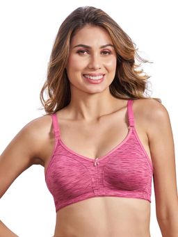 MAROON - Classic Milanch Full Support Non-Wired Non-Padded Everyday Bra - Pink
