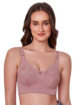 MAROON - Long Lasting M Frame Non-Wired Non-Padded Seamed Full Coverage T-Shirt Bra - Mauve