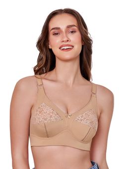 MAROON - Long Lasting M Frame Non-Wired Non-Padded Seamed Full Coverage T-Shirt Bra - Nude