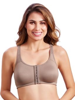 MAROON - Cotton Brushed Lycra Full Coverage Non-Wired Non-Padded Magic Bra - Grey