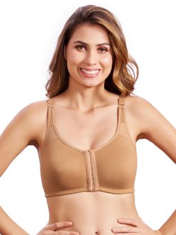 MAROON - Cotton Brushed Lycra Full Coverage Non-Wired Non-Padded Magic Bra - Nude