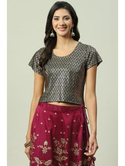 Biba - Black Printed Crop Top