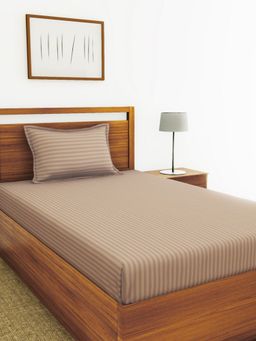 BIANCA - Super Soft Egyptian Cotton Satin Stripe Single Bedsheet with 1 Pillow Cover -2pc set