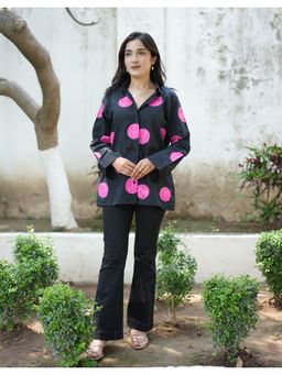 October - Moon-Light Marigold Handpainted Cotton Shirt