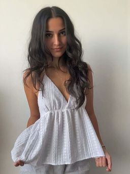 Outzidr - White A-Line Strappy Top