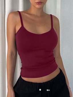 Outzidr - Red Casual Fitted Cami