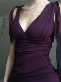 Outzidr - Purple Ruched Fitted Party Top