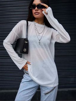 Outzidr - White Drop Sleeves Oversized