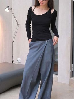 Outzidr - Black Asymmetric Full Sleeves