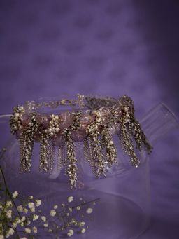 House of D'oro - Lilac Stone Metallic Contemporary Choker Designed on Metal Base