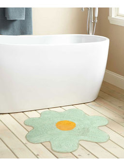 Mi Arcus - Bath Mat - Soft, Anti-Skid Bathroom Entrance Floor Mat, Floral Shape, Green