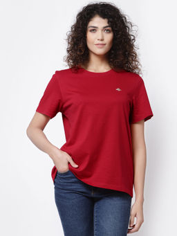 Mode by Red Tape - Women Red Round Neck T-shirt