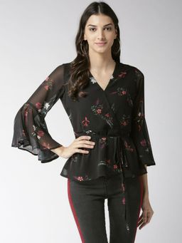 Twenty Dresses by Nykaa Fashion - Black Bring On The Charm Peplum Top