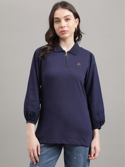 Beverly Hills Polo Club - Zip Front Blue Polo T-Shirt