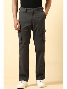 Allen Solly - Mens Grey Solid Casual Cargo Pant