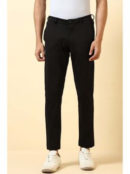 Allen Solly - Mens Black Solid Casual Trousers