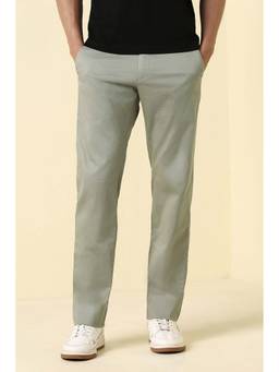 Allen Solly - Mens Grey Solid Casual Trousers