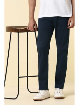 Allen Solly - Mens Navy Solid Casual Trousers