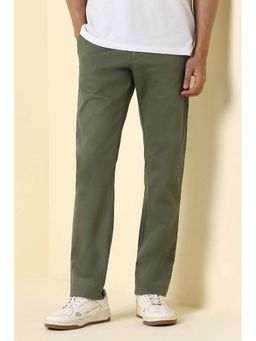 Allen Solly - Mens Olive Textured Casual Trousers