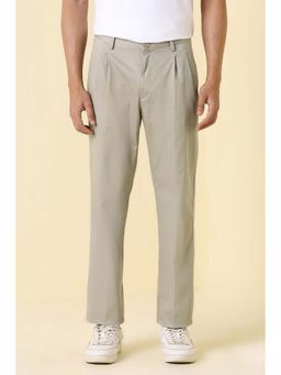 Allen Solly - Mens Beige Textured Casual Trousers