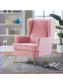 HomeTown - Charm Velvet Arm Chair in Blush Pink