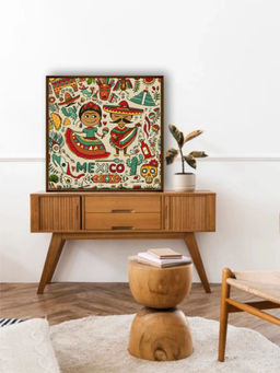 The Art House - Abstract Painting Multicolor (30X30 Inches)