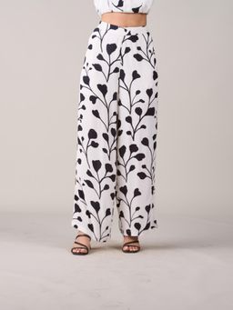 Style Island - Nina Printed Pant-White & Black