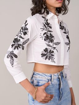 Style Island - Lauren Embellished Shirt-White