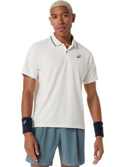 ASICS - Cream Polyester Collar Neck Polo T-Shirt