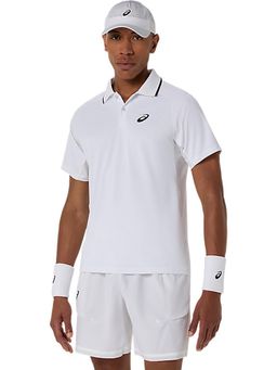 ASICS - White Polyester Collar Neck Polo T-Shirt