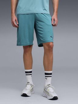 Puma - Blue Polyester Mid Waist Shorts