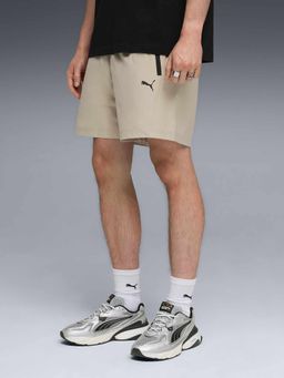 Puma - Beige Polyester Mid Waist Shorts