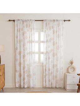HOMEMONDE - White Cotton Sheer ROD POCKET Transparent Window & Door Curtains