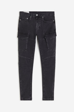 H&M - Men Black Slim Cargo Jeans