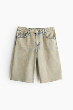 H&M - Women Beige Bermuda Regular Denim Shorts