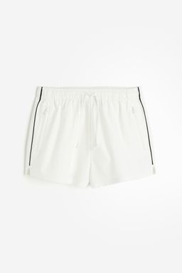 H&M - Women White Piping-Detail Pull-On Shorts