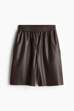 H&M - Women Brown Coated Bermuda Shorts