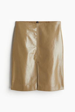 H&M - Women Beige Coated Pencil Skirt
