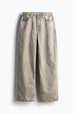 H&M - Women Beige Baggy High Jeans