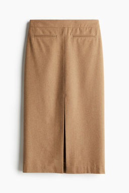 H&M - Women Beige Wool-Blend Pencil Skirt