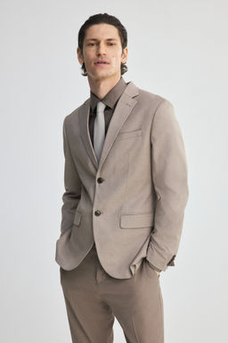 H&M - Men Beige Regular Fit Single-Breasted Jacket