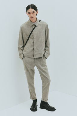 H&M - Men Beige Regular Fit Tailo Trousers