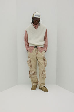 H&M - Men Beige Loose Cargo Jeans