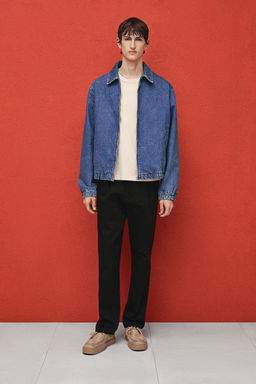 H&M - Men Black Regular Fit Crease-Leg Chinos