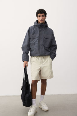 H&M - Men Beige Regular Fit Canvas Shorts