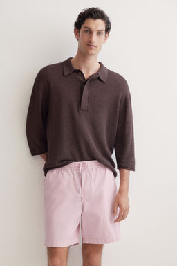 H&M - Men Pink Regular Fit Canvas Shorts
