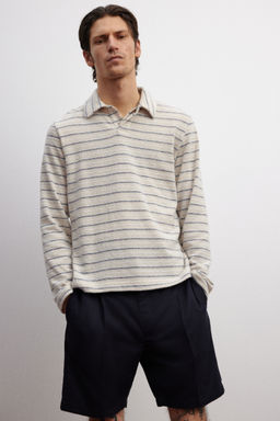 H&M - Men Blue Regular Fit Crease-Leg Shorts