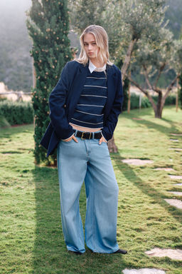 H&M - Women Blue Baggy Wide Low Jeans