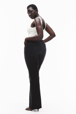 H&M - Women Black Curvy Fit Fla High Jeans